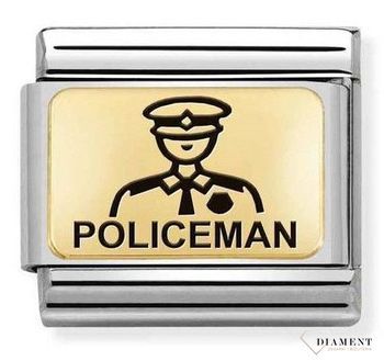 Nomination Link 18K zawieszka złoto 'Policjant' 030166 22 ✓ Zawieszki Nomination ✓ Wyjątkowy prezent ✓ Nomination ✓ Bransoletka Nomination ✓ Bransoletka ze stali ✓ Gwarancja najniższej.jpg